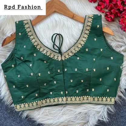 Elegant Heavy Embroidery Blouse with Sequence Work - RPD Fashion
