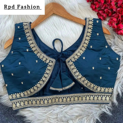 Elegant Heavy Embroidery Blouse with Sequence Work - RPD Fashion