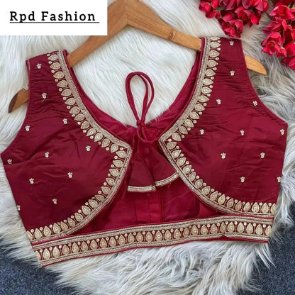 Elegant Heavy Embroidery Blouse with Sequence Work - RPD Fashion