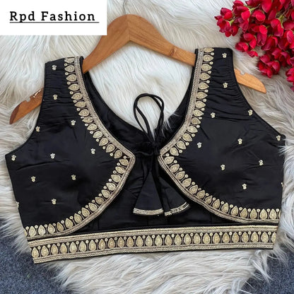 Elegant Heavy Embroidery Blouse with Sequence Work - RPD Fashion