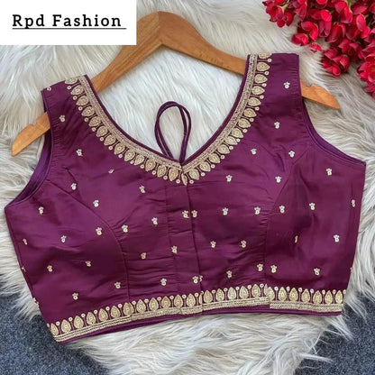 Elegant Heavy Embroidery Blouse with Sequence Work - RPD Fashion