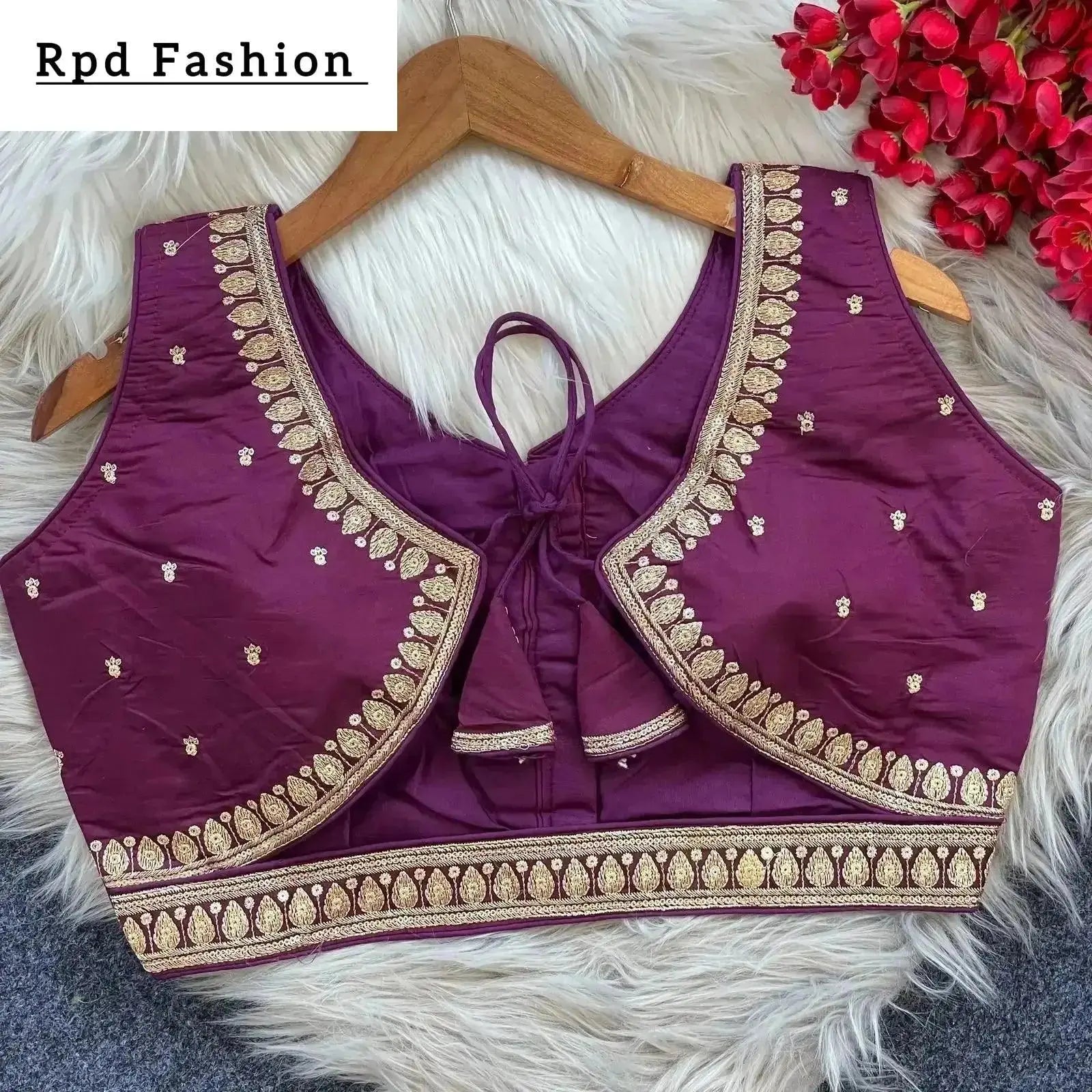 Elegant Heavy Embroidery Blouse with Sequence Work - RPD Fashion