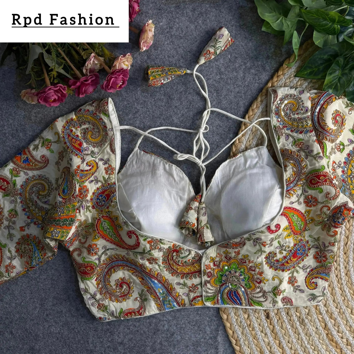 elegant partywear blouse with heavy embroidery - rpd fashion