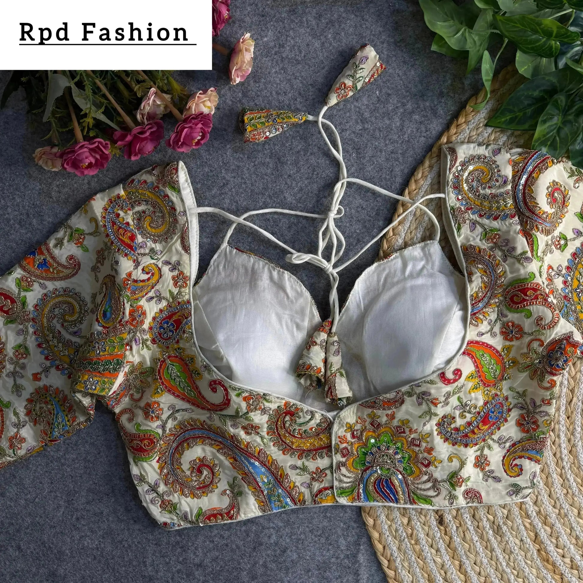 Elegant Partywear Blouse with Heavy Embroidery - RPD Fashion