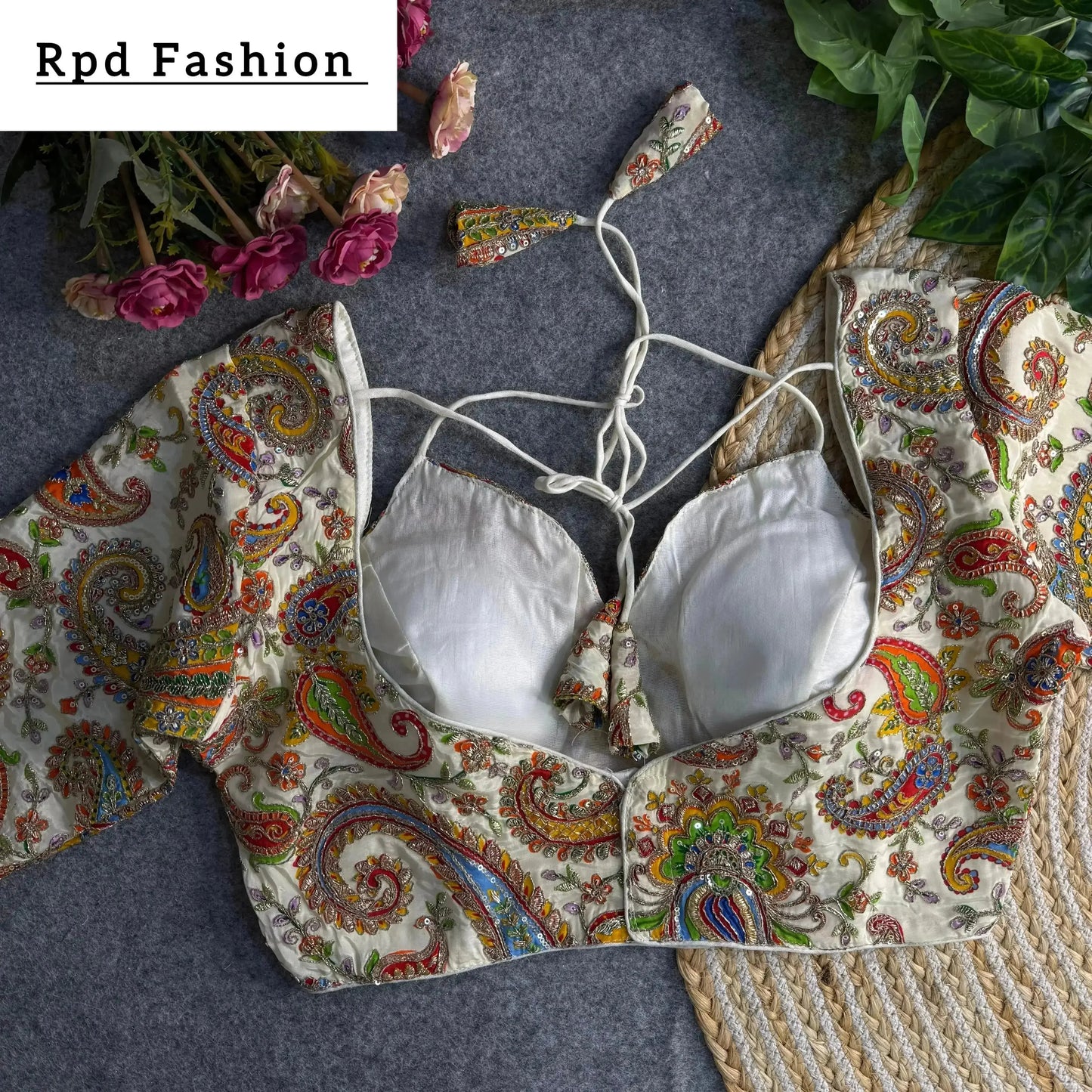 elegant partywear blouse with heavy embroidery - rpd fashion