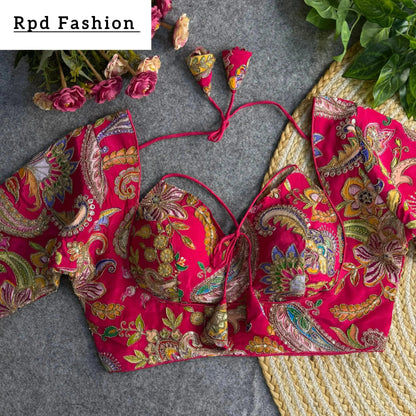 Elegant Partywear Blouse with Heavy Embroidery - RPD Fashion