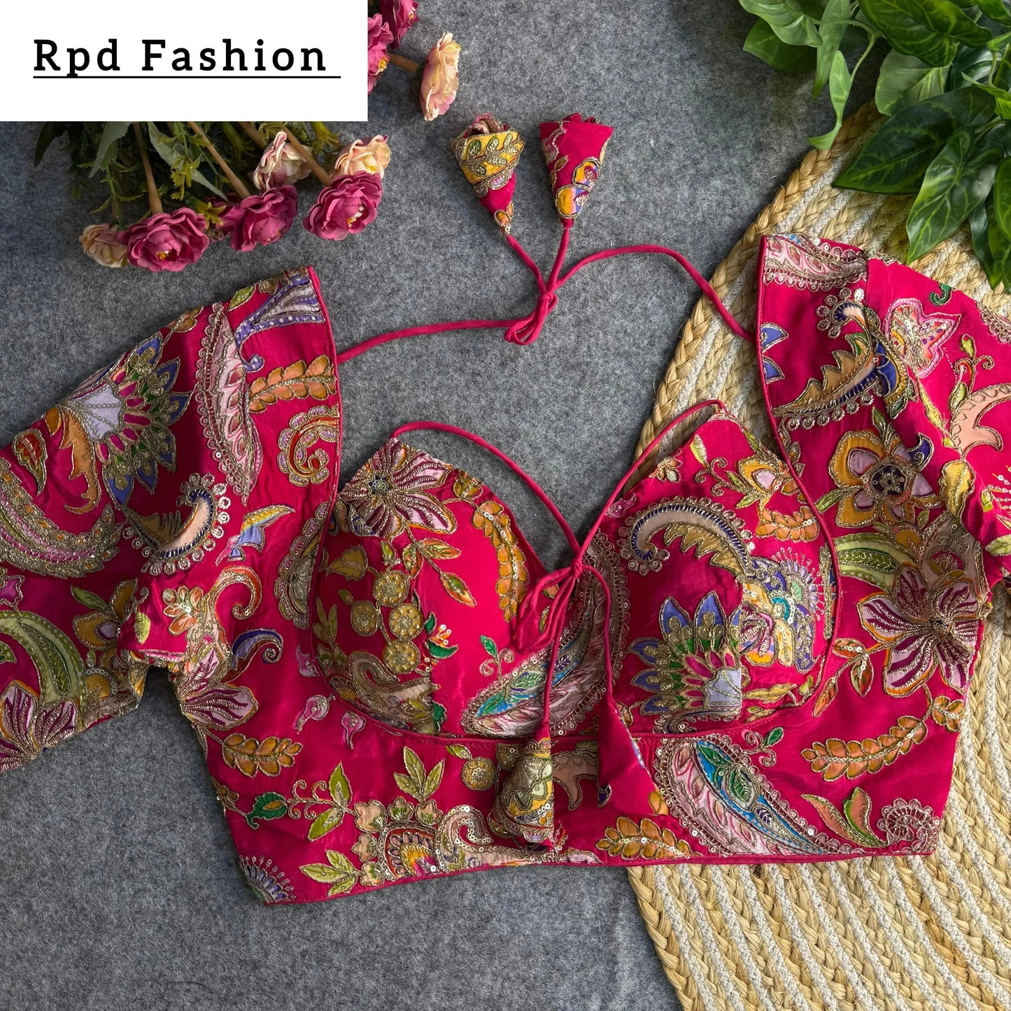 elegant partywear blouse with heavy embroidery - rpd fashion
