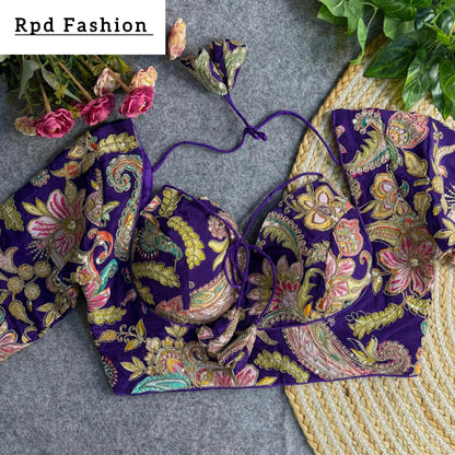 Elegant Partywear Blouse with Heavy Embroidery - RPD Fashion