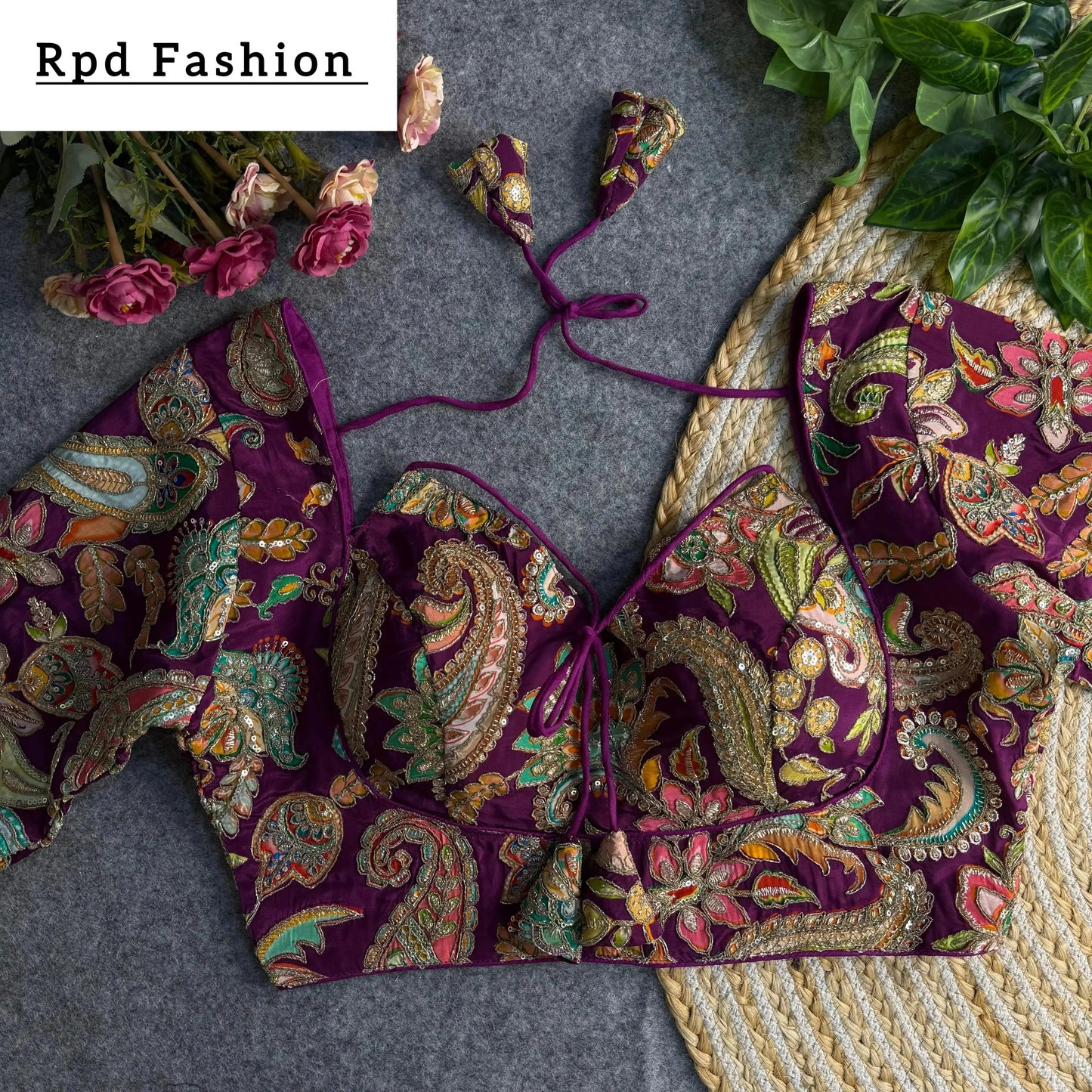 elegant partywear blouse with heavy embroidery - rpd fashion