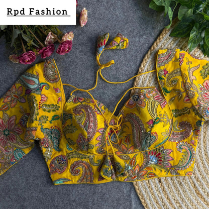 Elegant Partywear Blouse with Heavy Embroidery - RPD Fashion