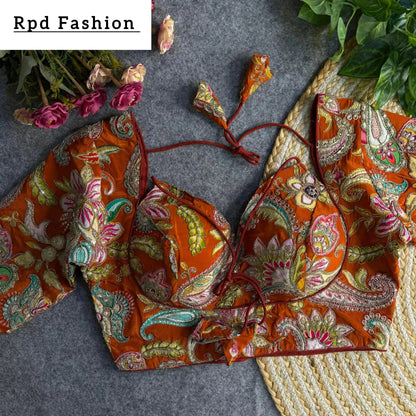 Elegant Partywear Blouse with Heavy Embroidery - RPD Fashion