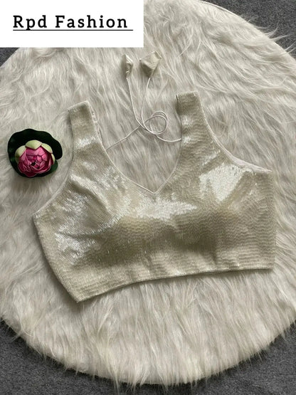 Elegant Pure Handwork Blouse - Handcrafted Silk with Pearl and Bead Details - RPD Fashion