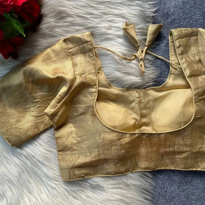 Elegant Pure Silk Golden Blouse – Party & Wedding Wear - RPD Fashion