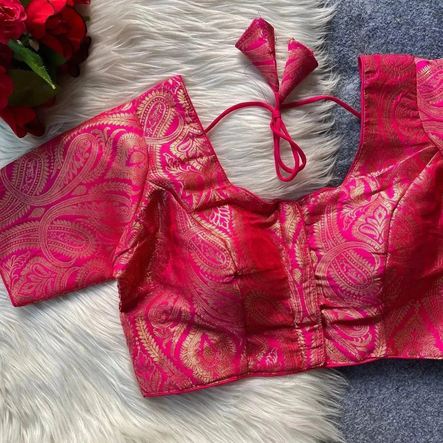 elegant pure silk golden blouse – party & wedding wear - rpd fashion
