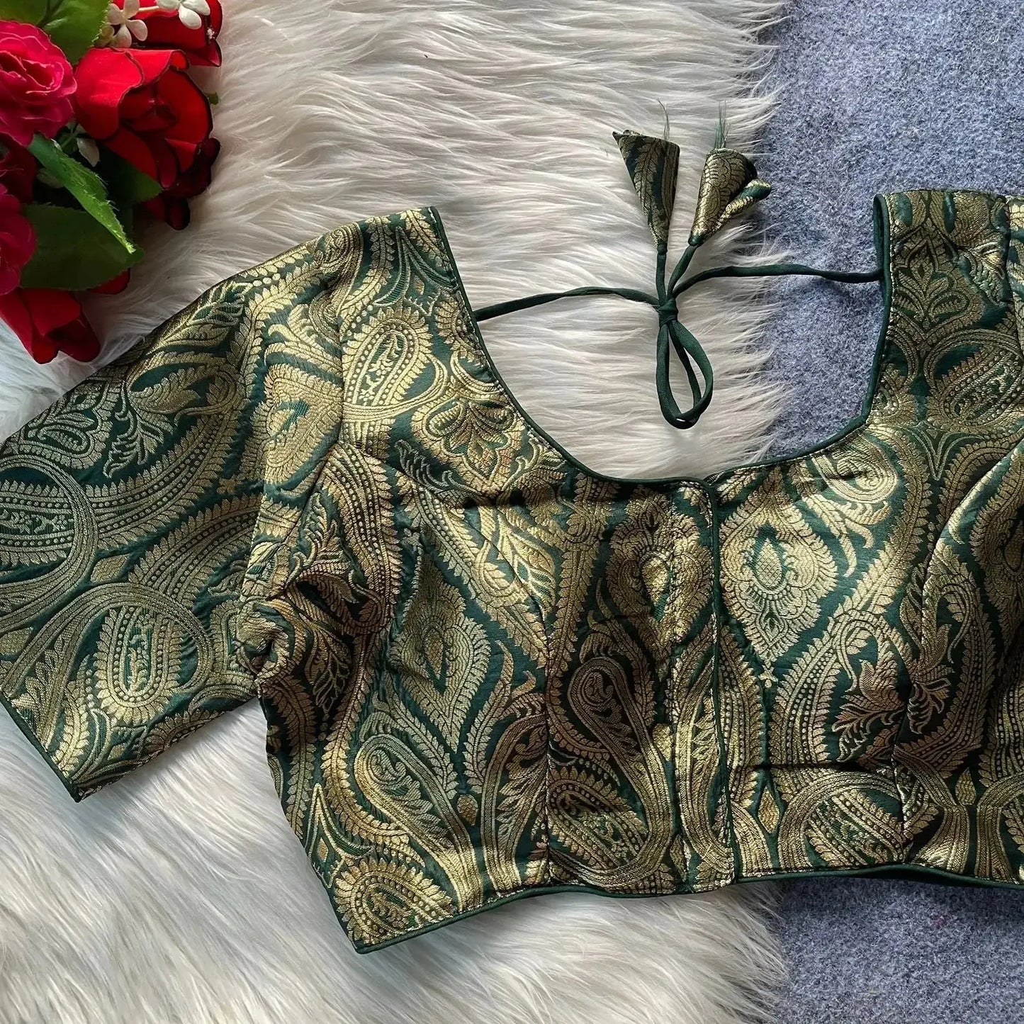 elegant pure silk golden blouse – party & wedding wear - rpd fashion