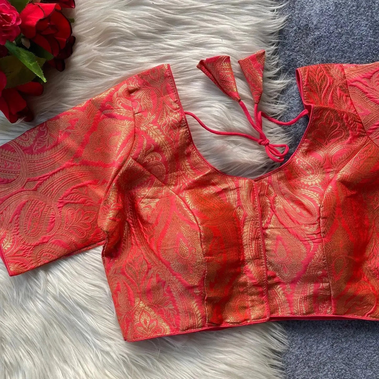 elegant pure silk golden blouse – party & wedding wear - rpd fashion