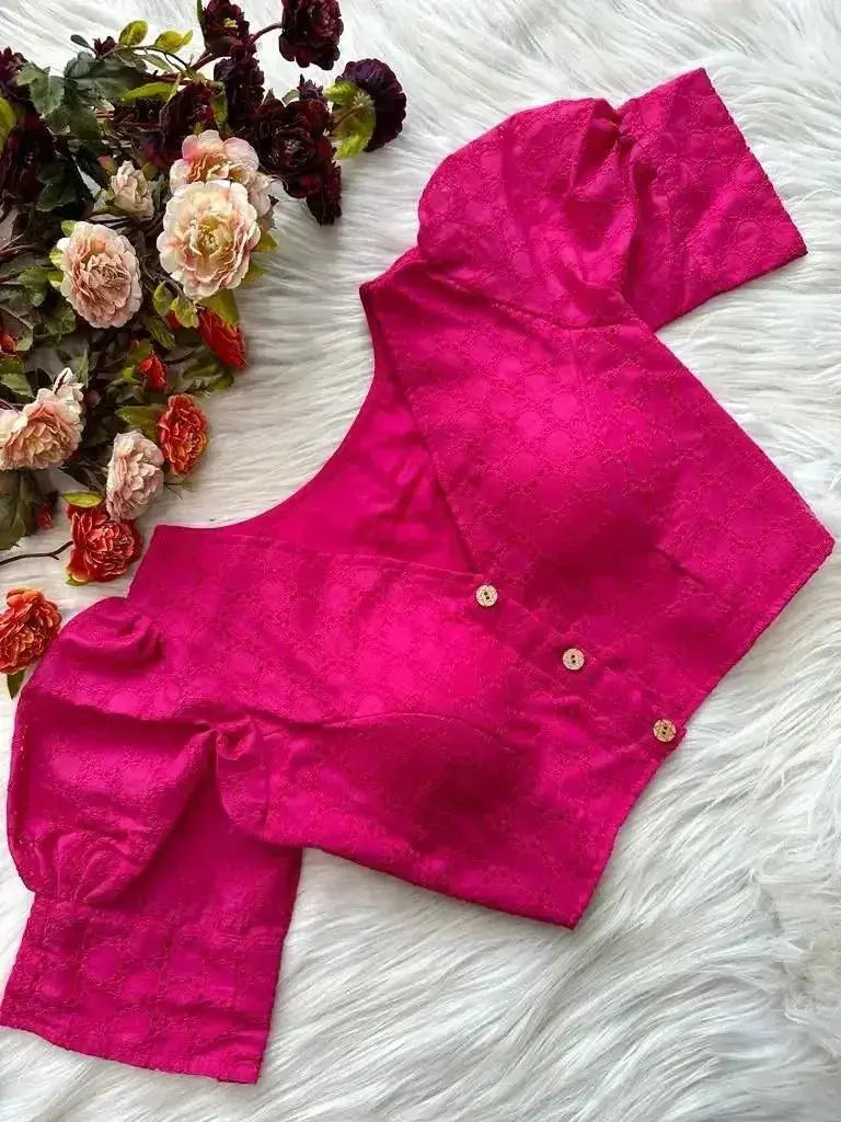 elegant white hakoba blouse for women | soft cotton designer readymade blouse - rpd fashion