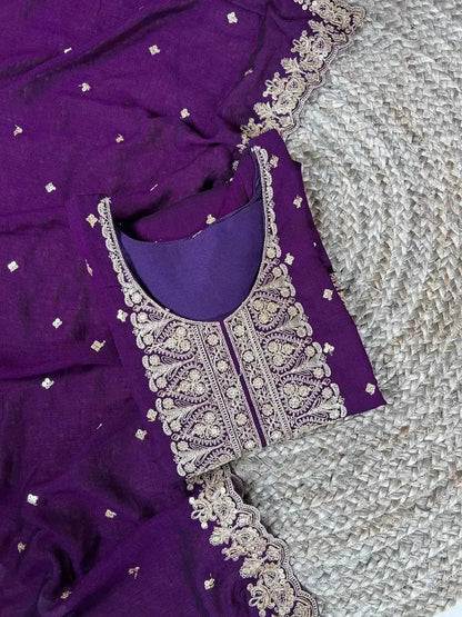 Embroidery Zari Work Party Wear Heavy Dress - RPD Fashion