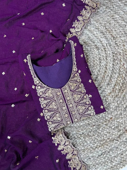 Embroidery Zari Work Party Wear Heavy Dress - RPD Fashion