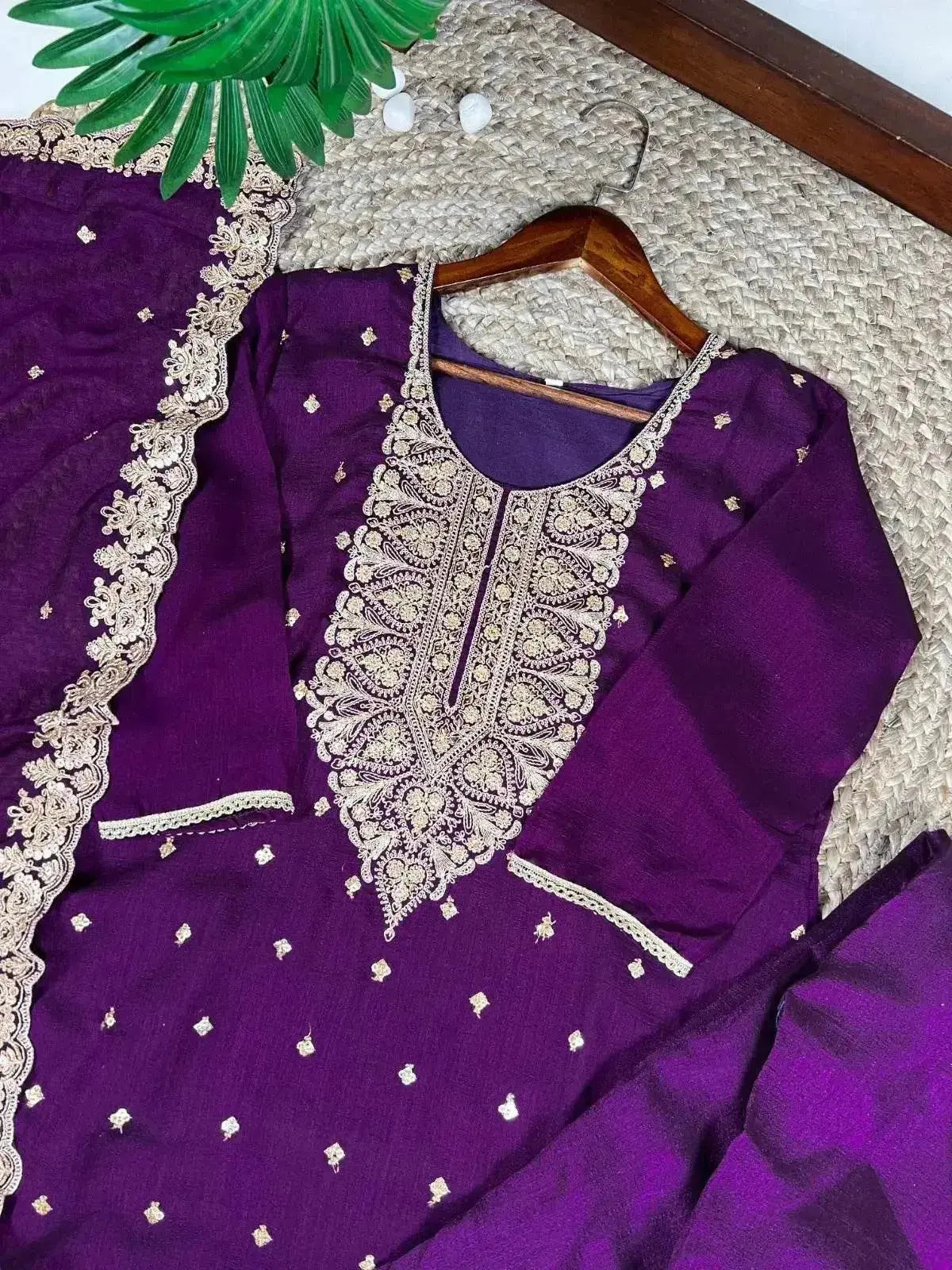 embroidery zari work party wear heavy dress - rpd fashion