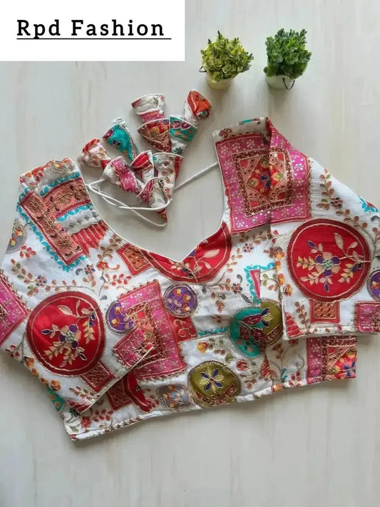 Exclusive Heavy Chinon Wedding Blouse in Pure Crep - RPD Fashion