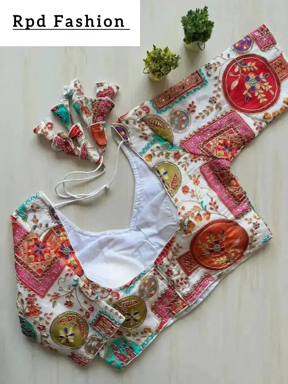 exclusive heavy chinon wedding blouse in pure crep - rpd fashion