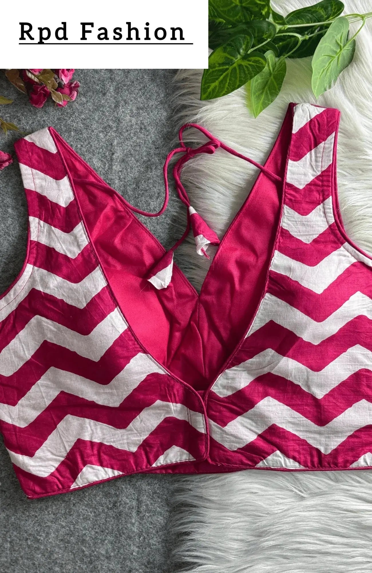 fancy partywear blouse - elegant cotton design with heavy stitching - rpd fashion