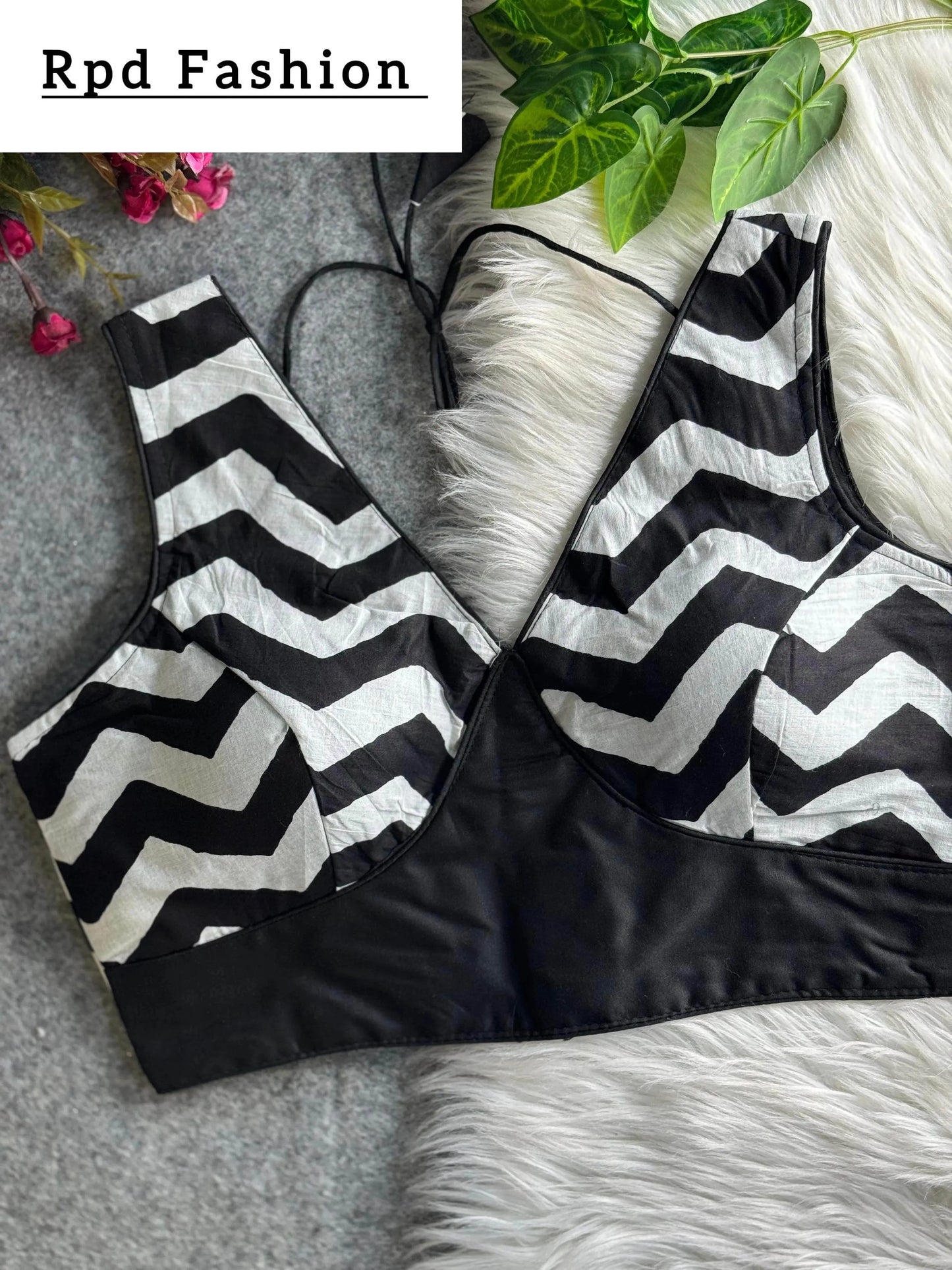 fancy partywear blouse - elegant cotton design with heavy stitching - rpd fashion