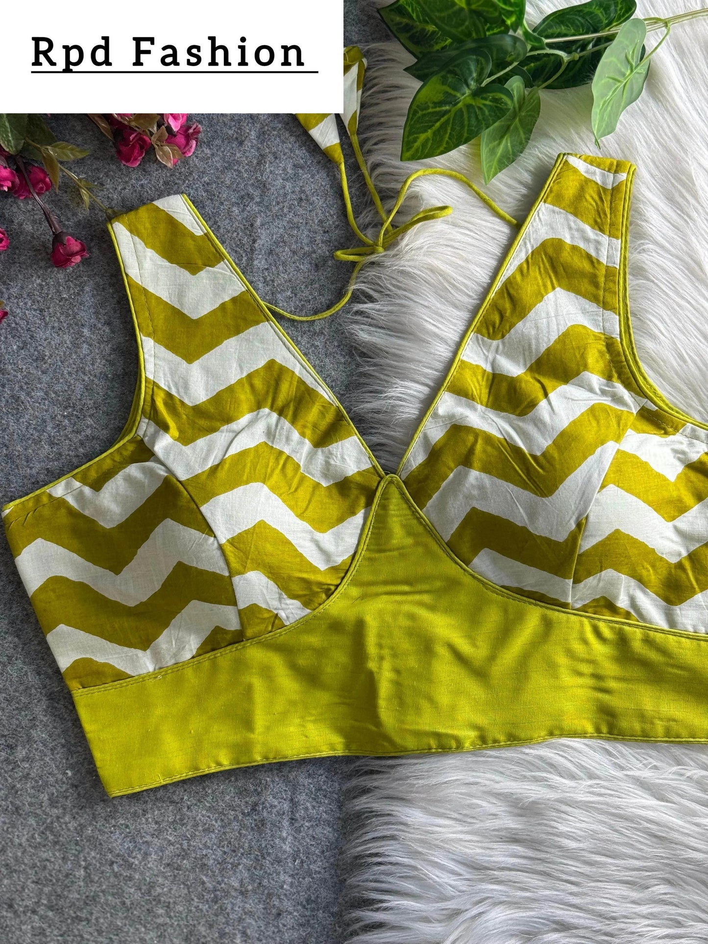 fancy partywear blouse - elegant cotton design with heavy stitching - rpd fashion