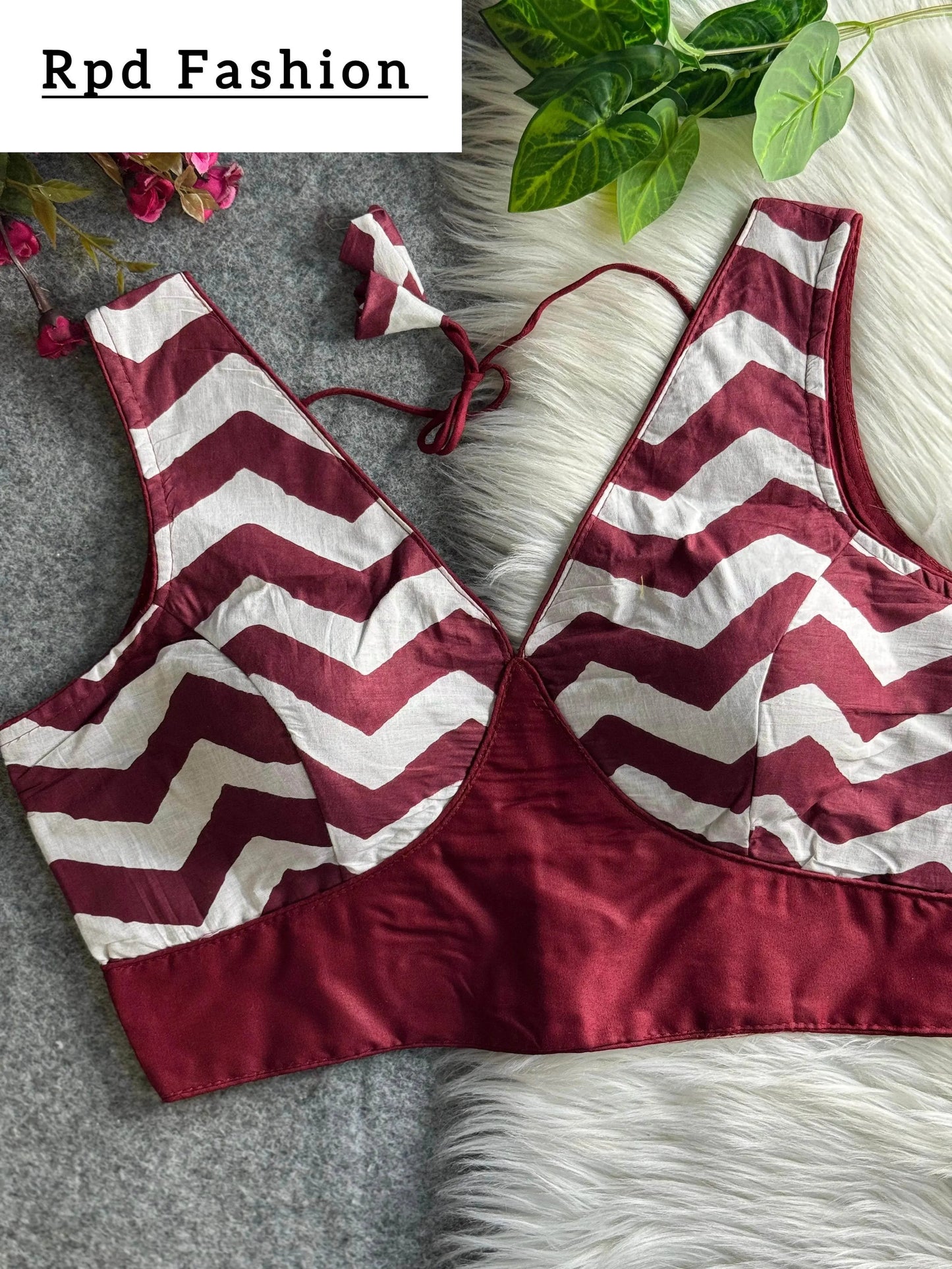 fancy partywear blouse - elegant cotton design with heavy stitching - rpd fashion