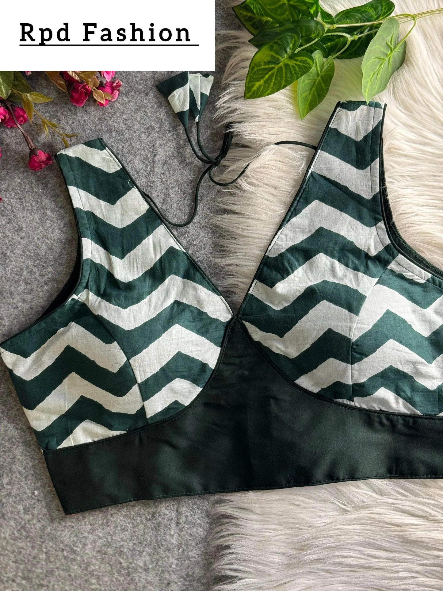 fancy partywear blouse - elegant cotton design with heavy stitching - rpd fashion