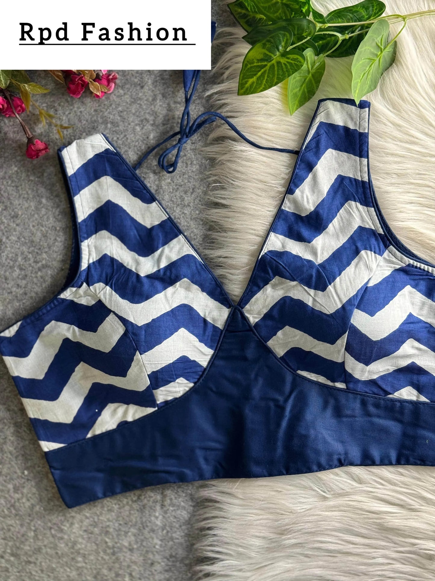 fancy partywear blouse - elegant cotton design with heavy stitching - rpd fashion