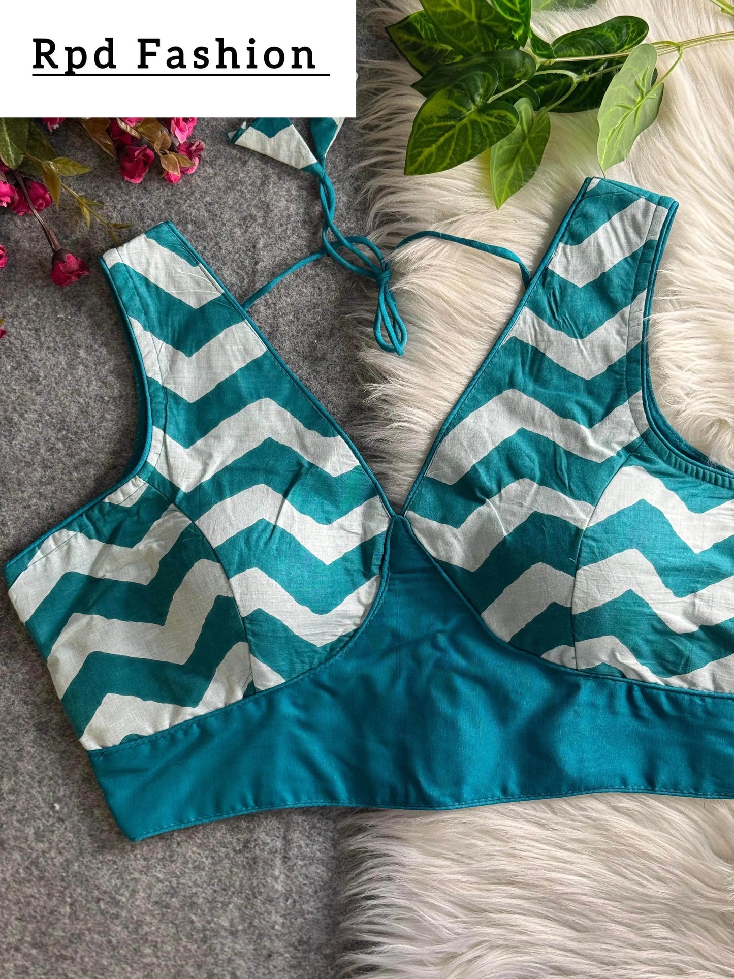 fancy partywear blouse - elegant cotton design with heavy stitching - rpd fashion