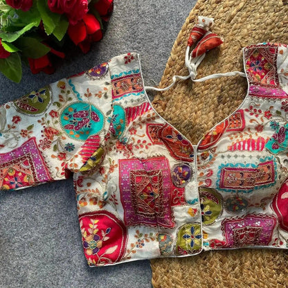 Festive Bridal Wear Wedding Blouse Design with Rich Patch Embroidery - RPD Fashion