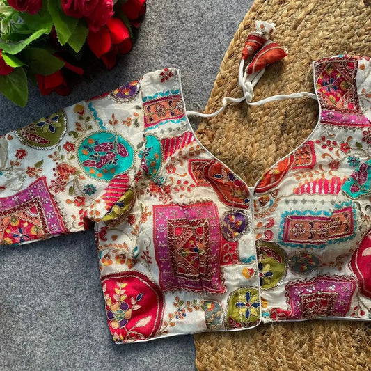 Festive Bridal Wear Wedding Blouse Design with Rich Patch Embroidery - RPD Fashion