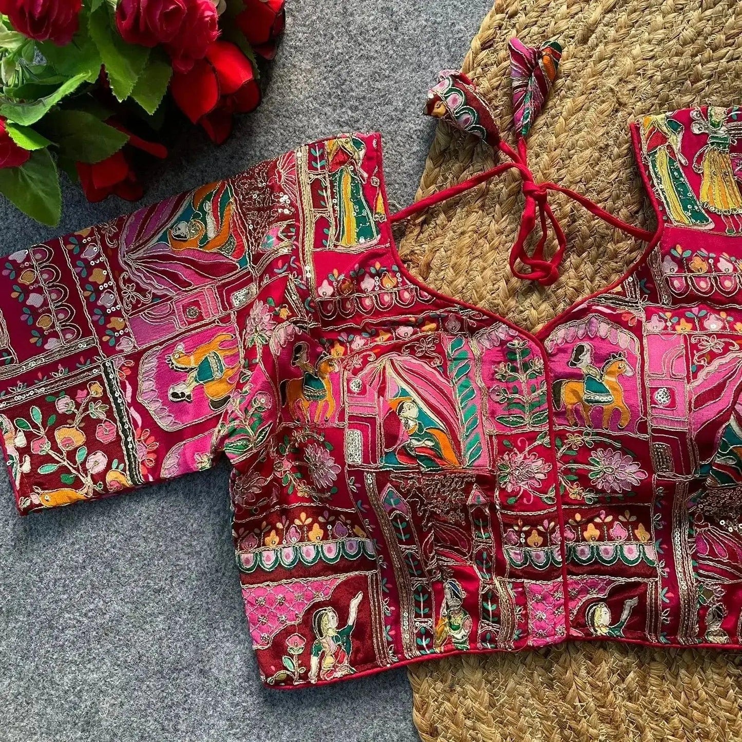 festive bridal wear wedding blouse design with rich patch embroidery - rpd fashion