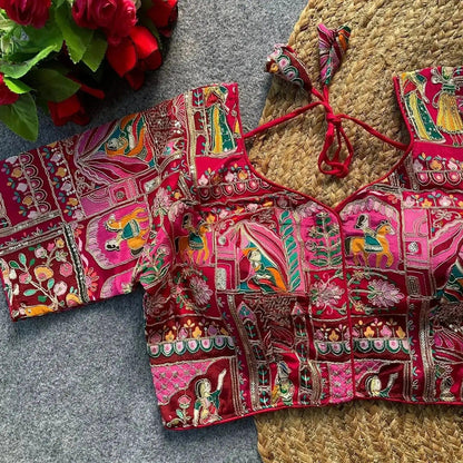 Festive Bridal Wear Wedding Blouse Design with Rich Patch Embroidery - RPD Fashion