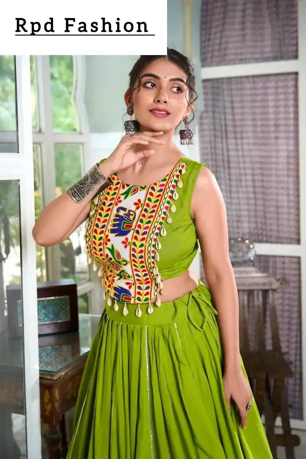 festive fashion at its best: rayon lehenga and gamthi work blouse for navratri - rpd fashion