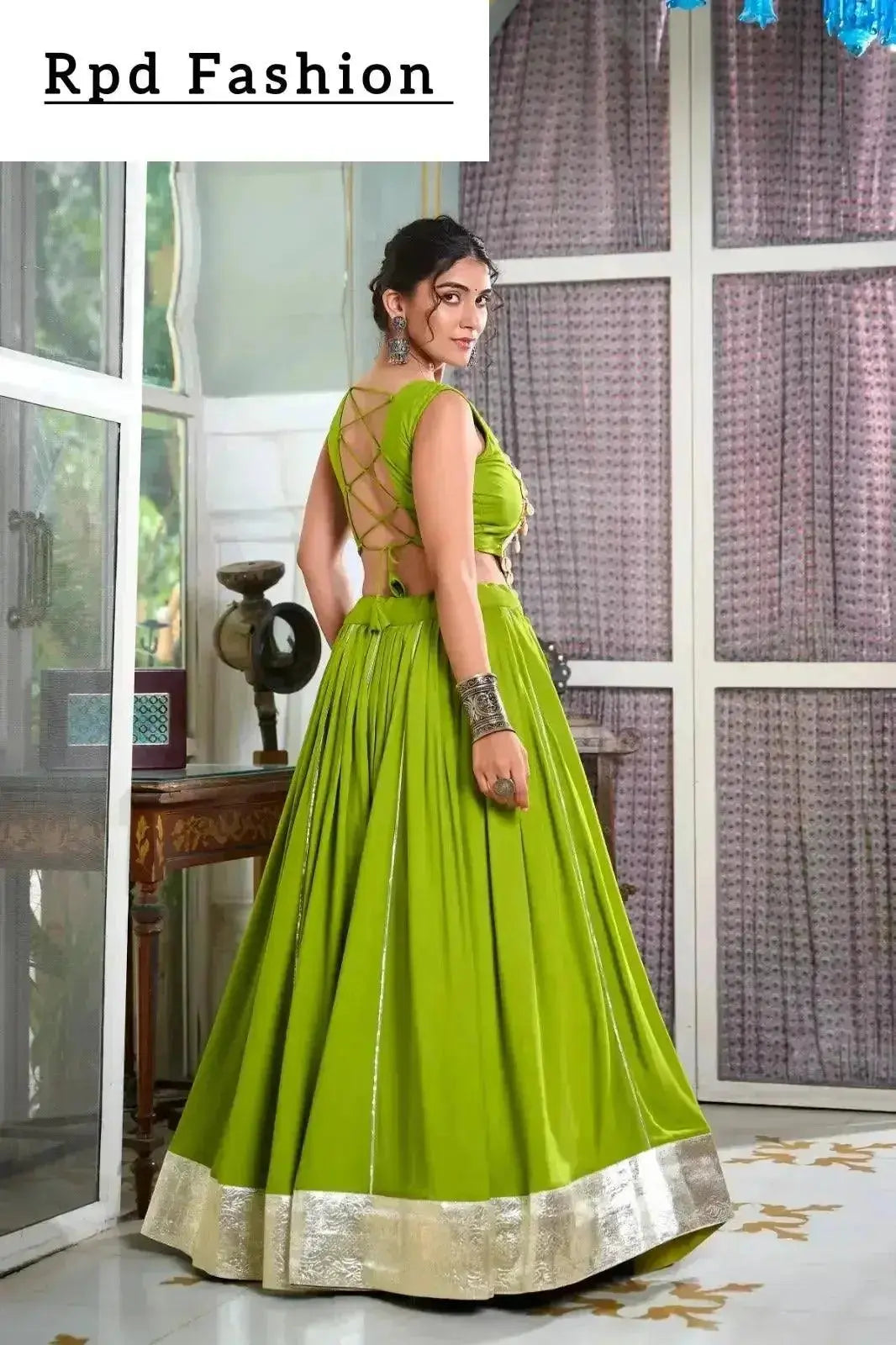 festive fashion at its best: rayon lehenga and gamthi work blouse for navratri - rpd fashion