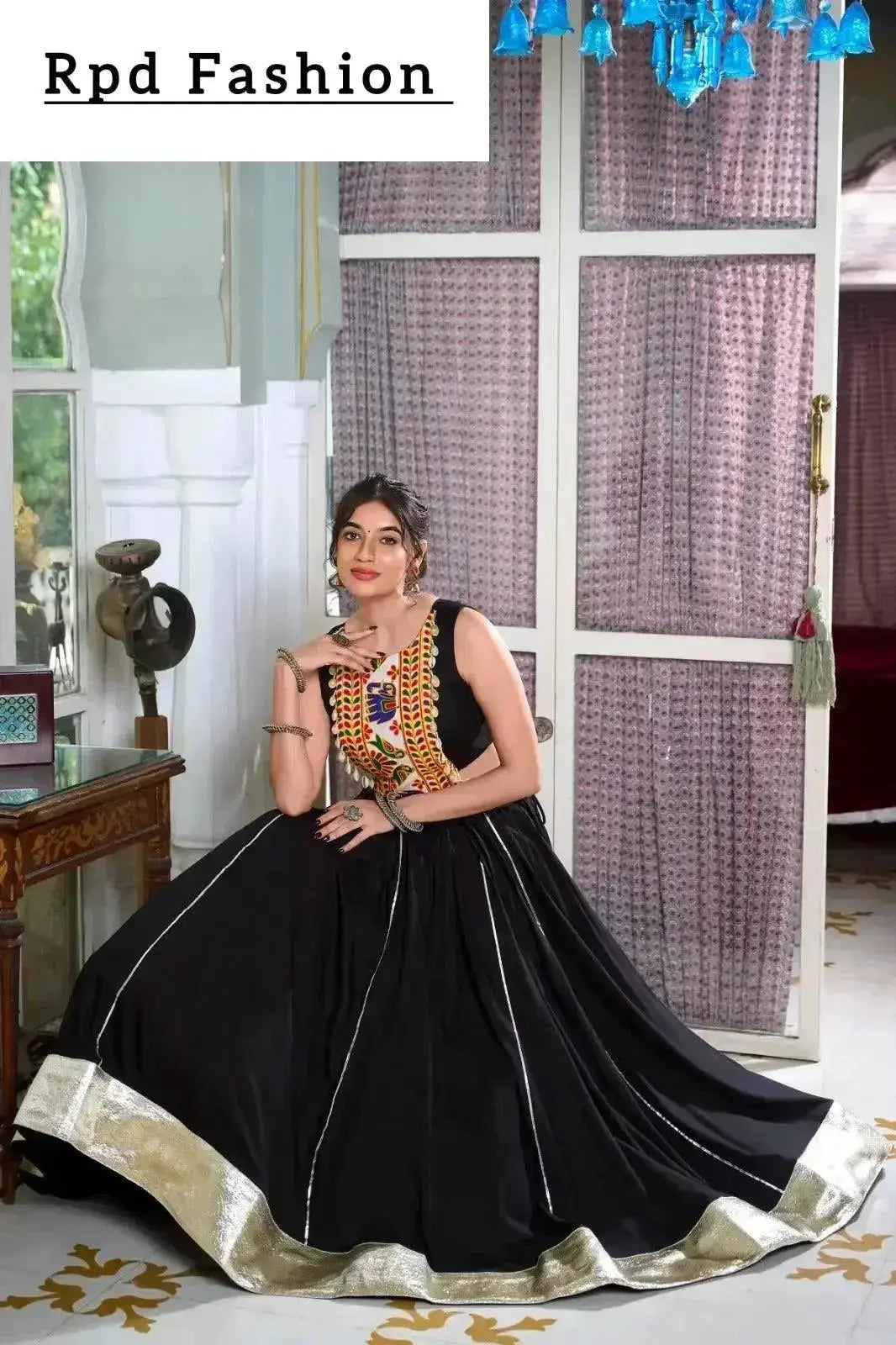 festive fashion at its best: rayon lehenga and gamthi work blouse for navratri - rpd fashion