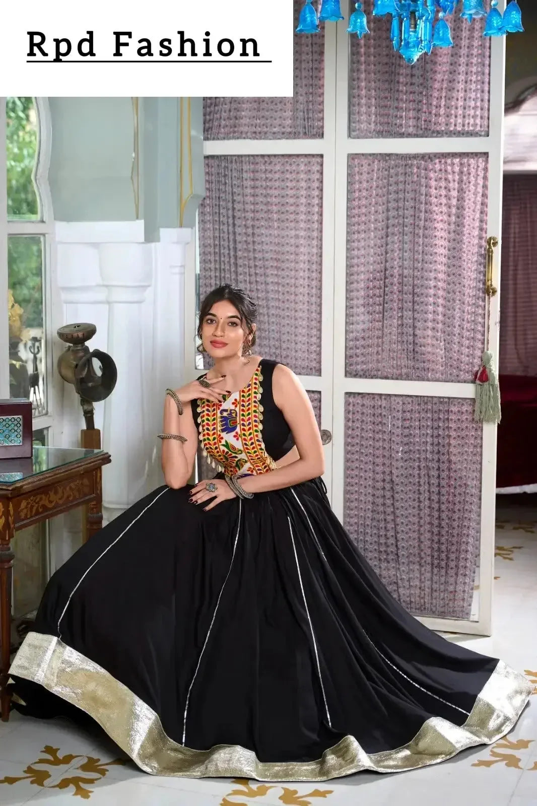 festive fashion at its best: rayon lehenga and gamthi work blouse for navratri - rpd fashion