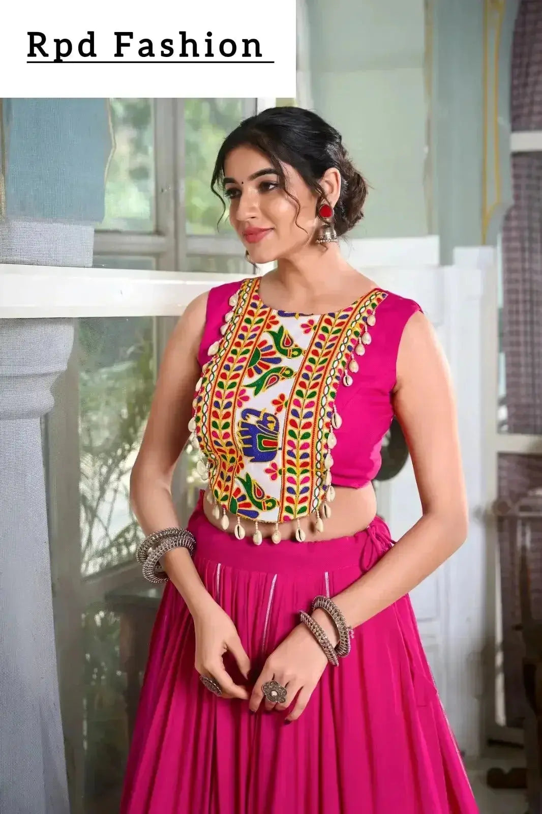 festive fashion at its best: rayon lehenga and gamthi work blouse for navratri - rpd fashion