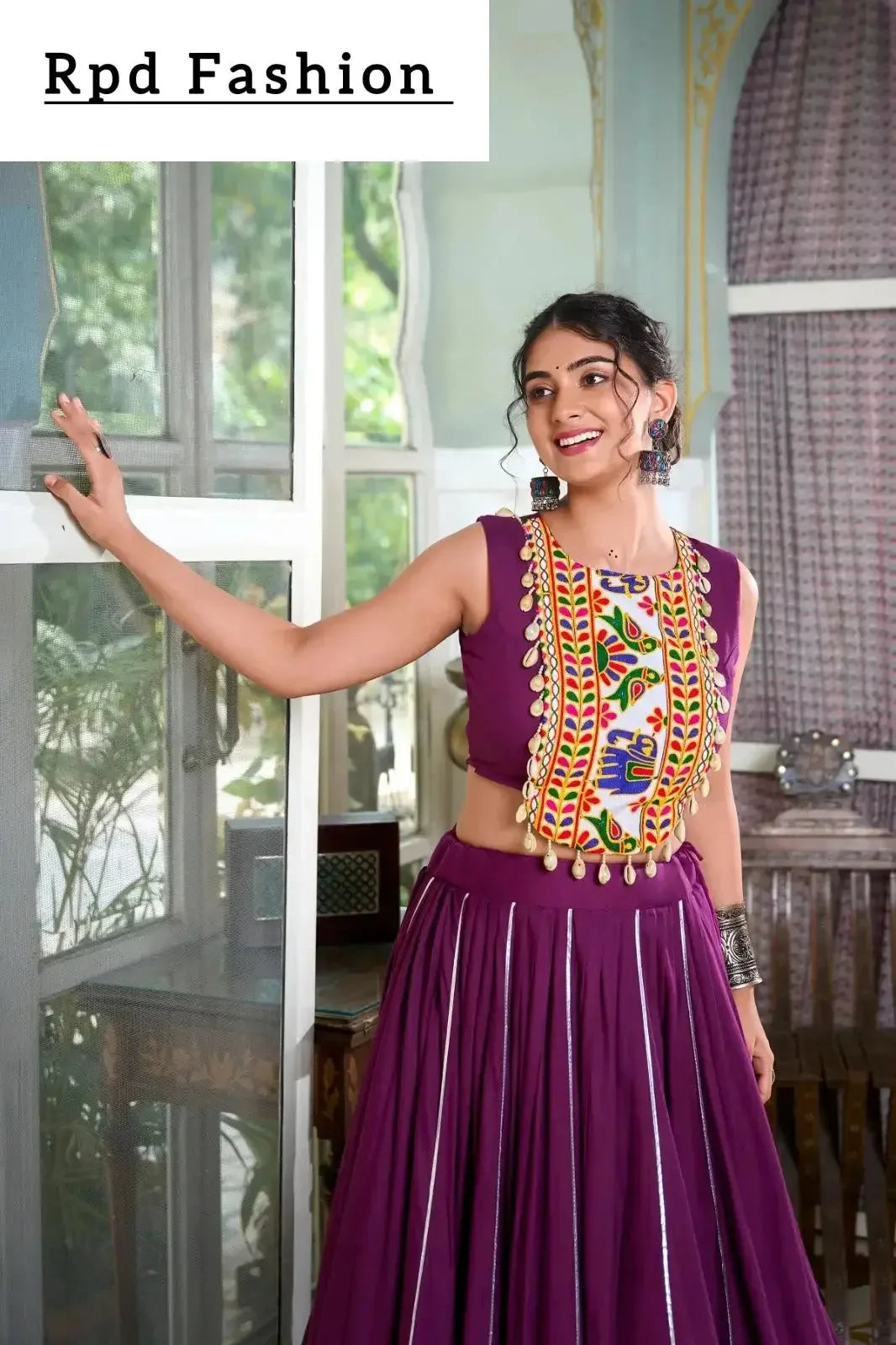 festive fashion at its best: rayon lehenga and gamthi work blouse for navratri - rpd fashion