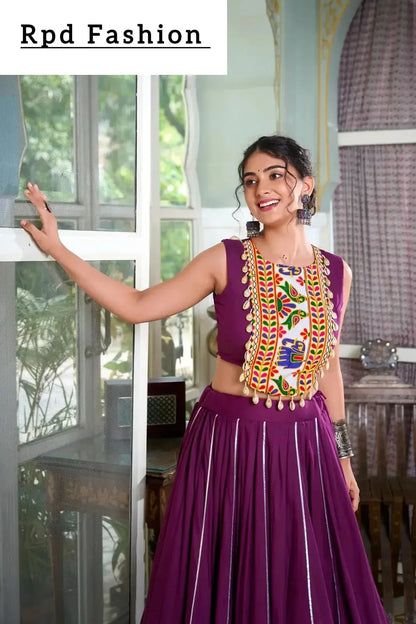 Festive Fashion at Its Best: Rayon Lehenga and Gamthi Work Blouse for Navratri - RPD Fashion