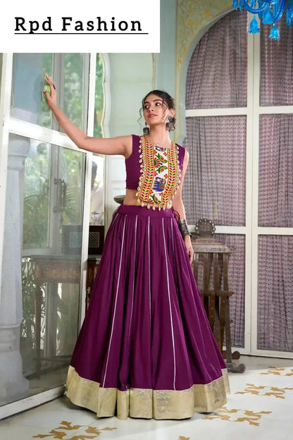 Festive Fashion at Its Best: Rayon Lehenga and Gamthi Work Blouse for Navratri - RPD Fashion