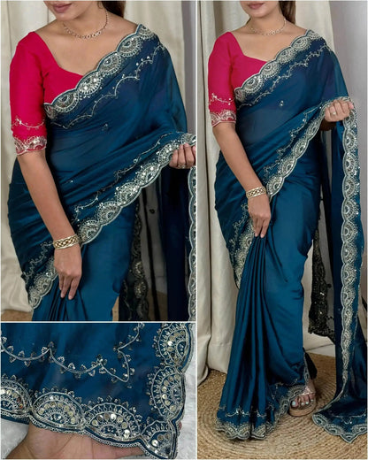 Glamorous Party Wear Saree for the Upcoming Marriage Season - RPD Fashion