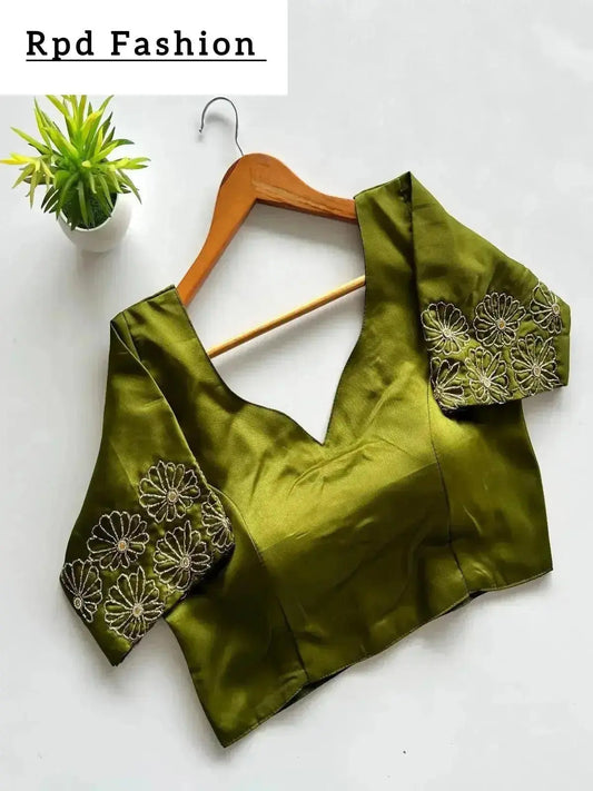Golden Handwork Blouse for Festivals - RPD Fashion