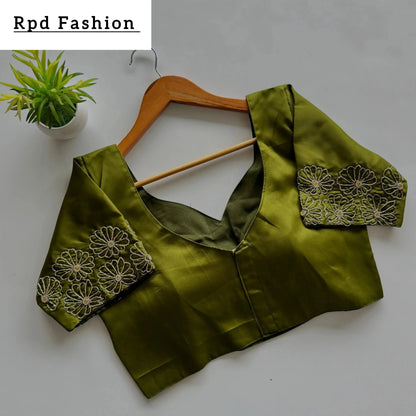 Golden Handwork Blouse for Festivals - RPD Fashion