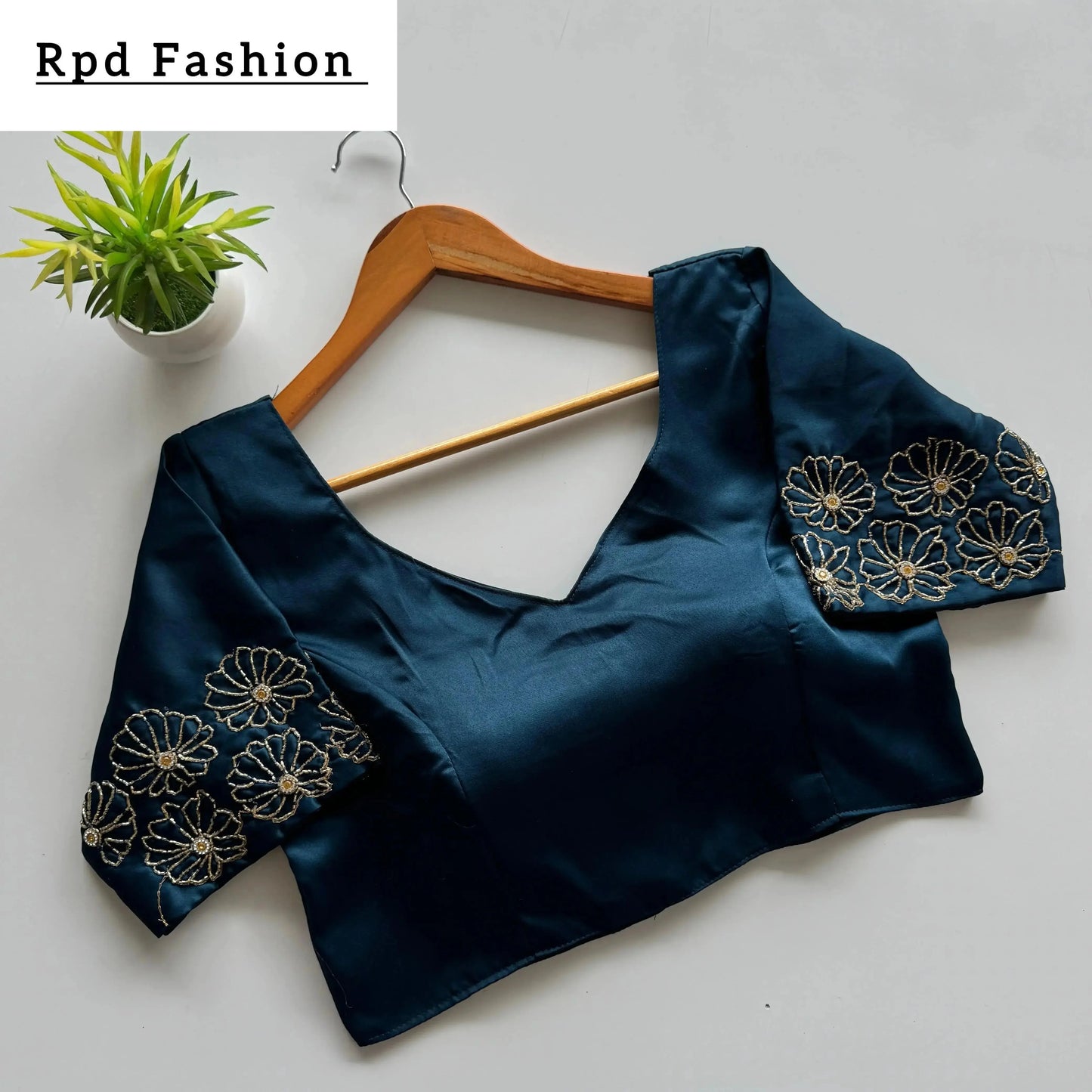 golden handwork blouse for festivals - rpd fashion