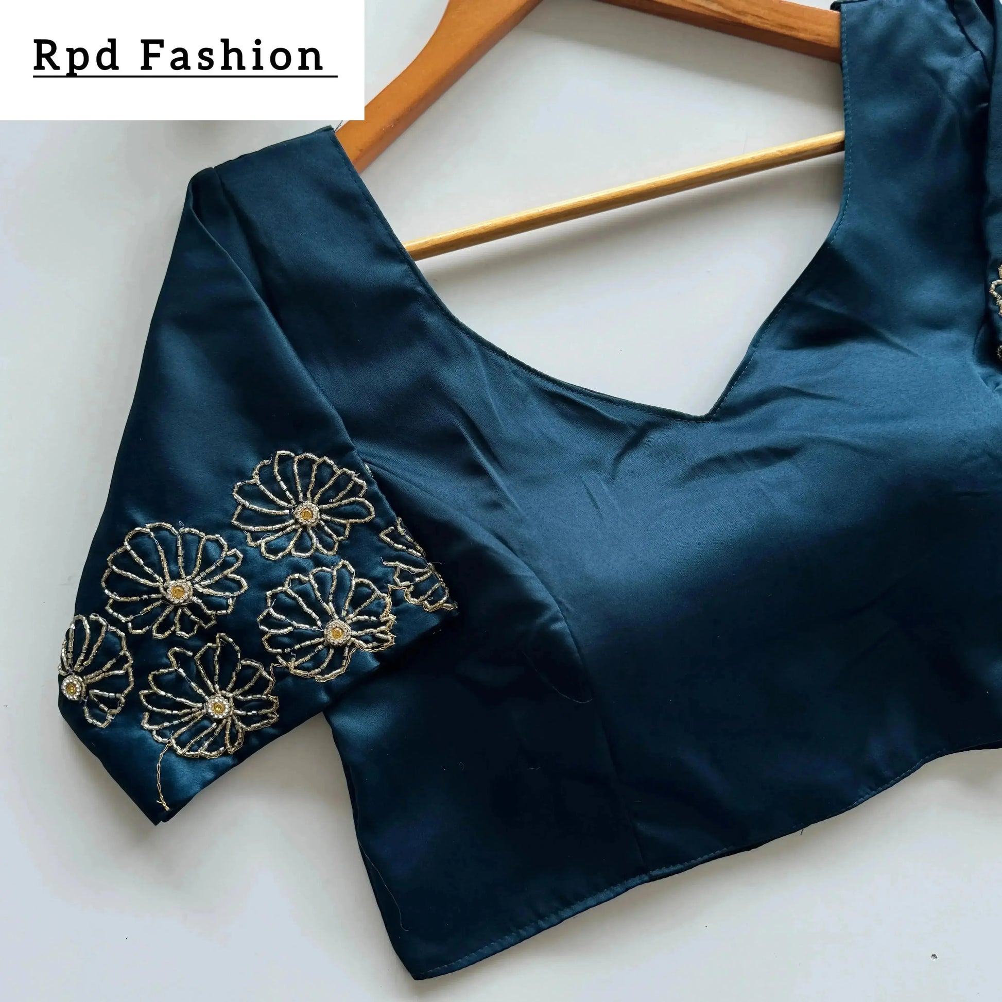 Golden Handwork Blouse for Festivals - RPD Fashion